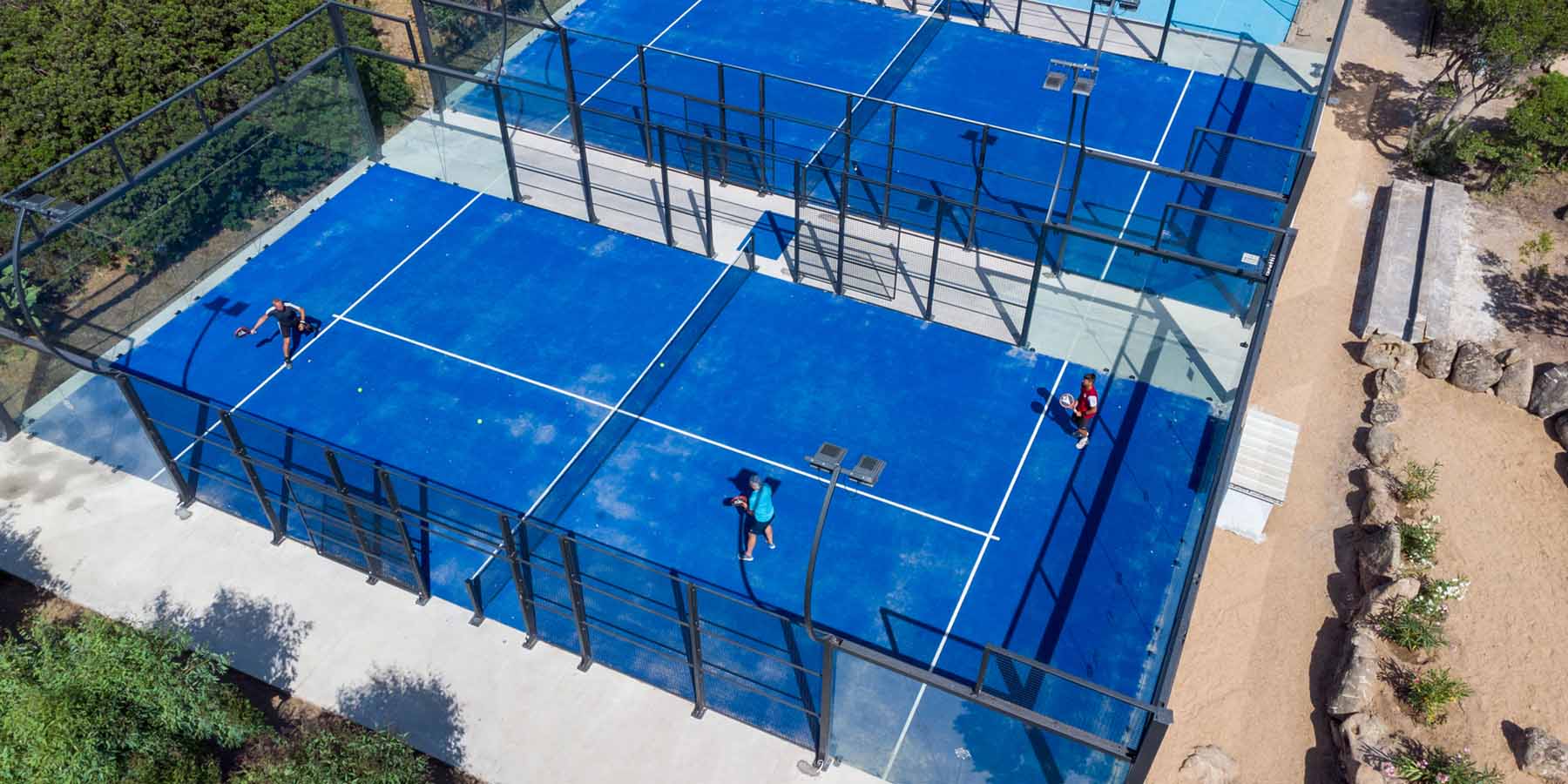 Padel-Plätze aus der Vogelperspektive